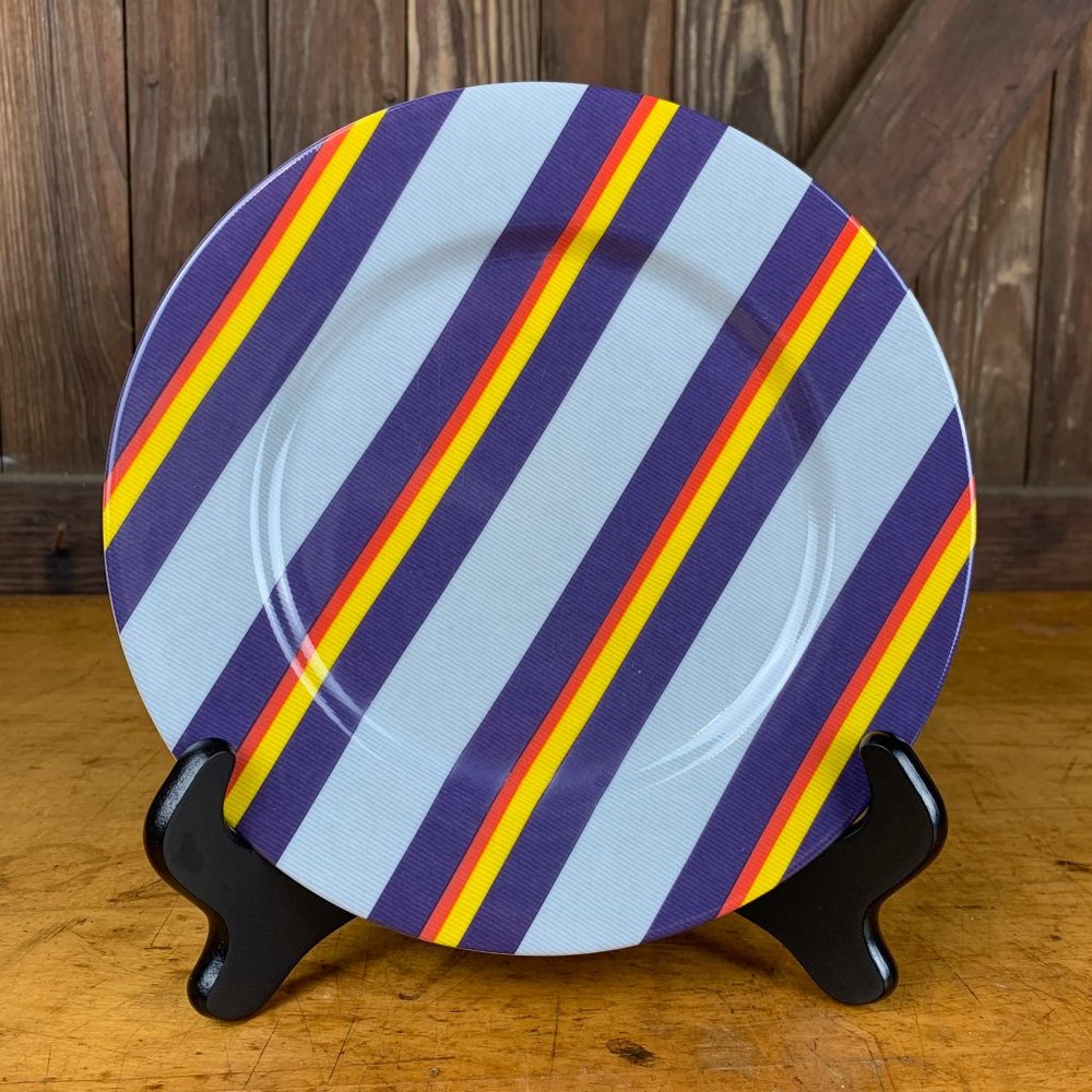 Vtg Block Spal Portugal Regimental Stripes Royal Scots Grey Salad Luncheon Plate